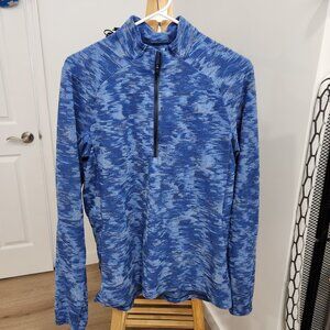 Lululemon Surge Warm 1/2 Zip Rulu Data Rush Mini Jacquard Chambray Mineral Blue